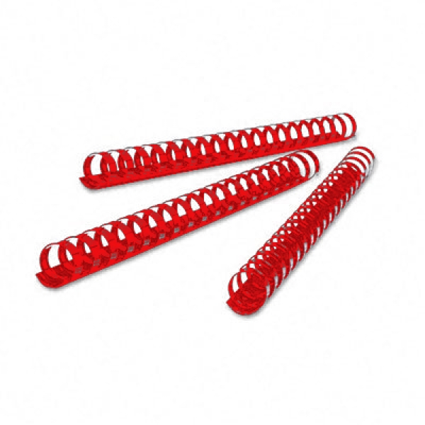 Plastikbinderücken A4 rot 6mm US-Teilung 21 Ringe