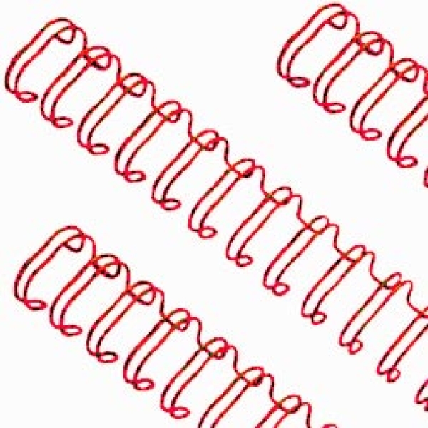 Drahtbinderücken A4 rot 6,4 mm 2:1-Teilung
