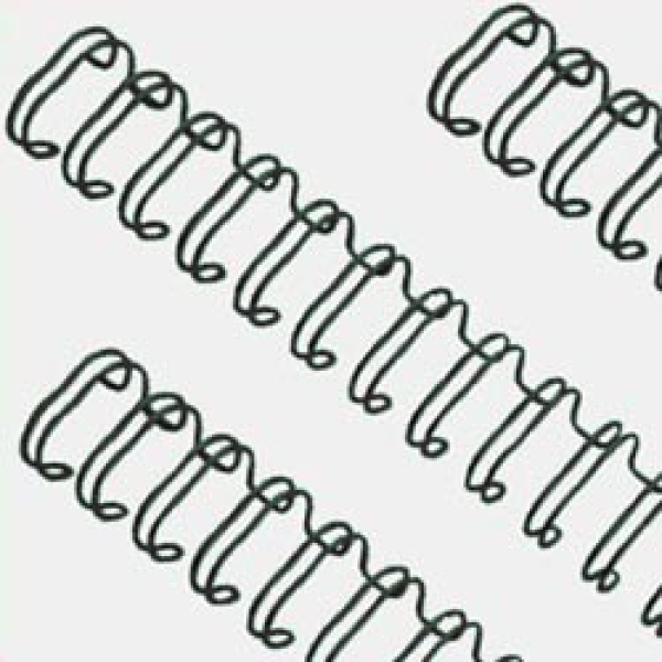 Drahtbinderücken A4 schwarz 6,4 mm 2:1-Teilung