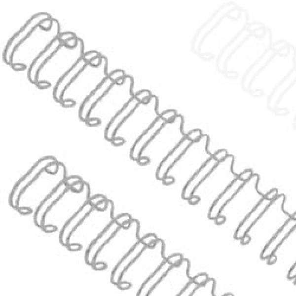 Drahtbinderücken A5 silber 6,4 mm 2:1-Teilung