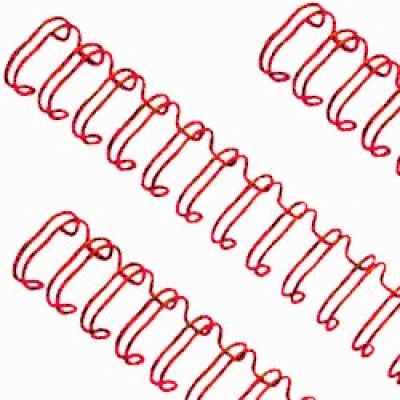 Drahtbinderücken A4 rot 6,4 mm 2:1-Teilung - BBS*